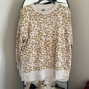 Aerie Tan and Cream Leopard Print Sweater
